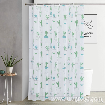 Solid Color PEVA Shower Curtain With 3D Lines